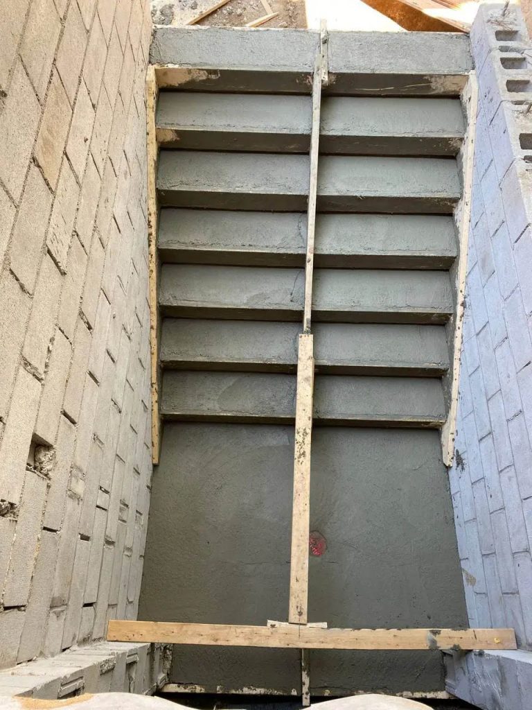 11. steps cement pouring