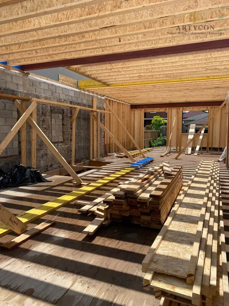17. Framing preperation for custom home construction in Toronto