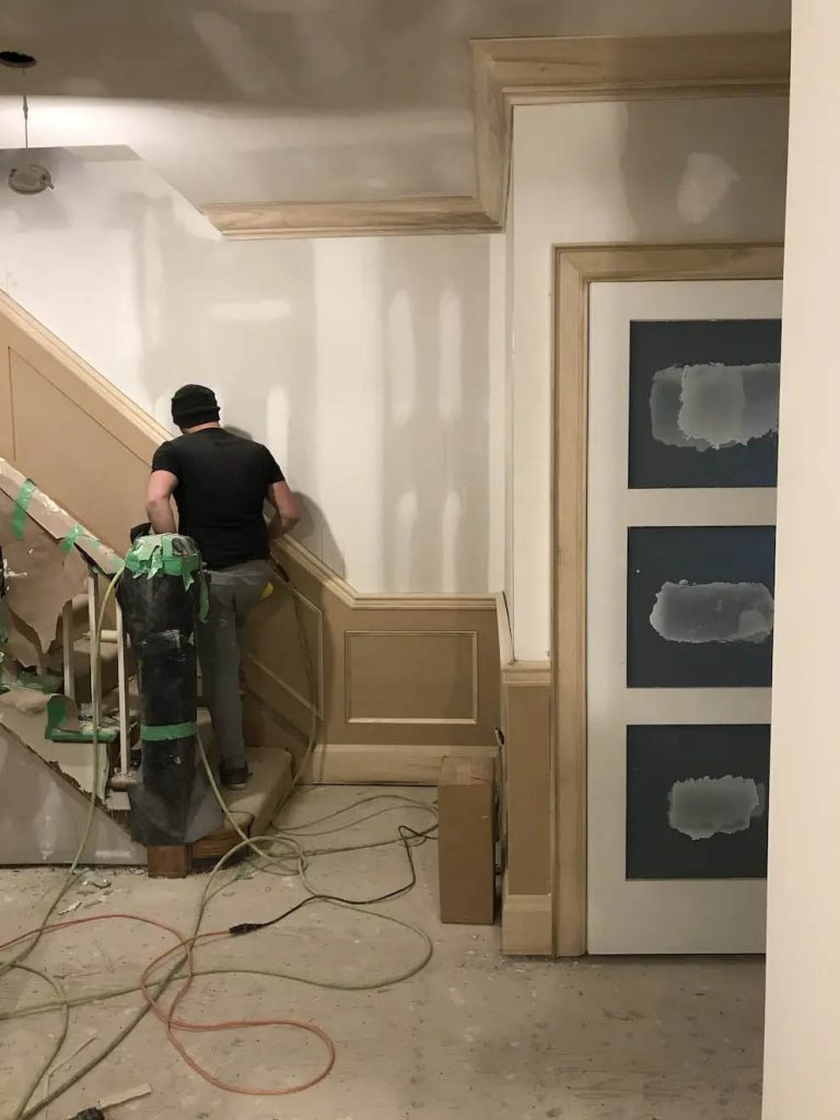 drywall and painting in a home renovation