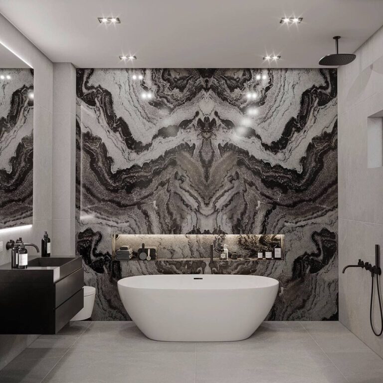 Elegant-Bathroom-Interior-With-Porcelain-Slab-Wall