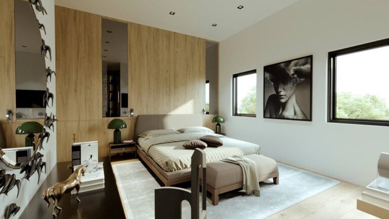 Stylish-Bedroom-Interior-With-Nightstands-And-Lamps