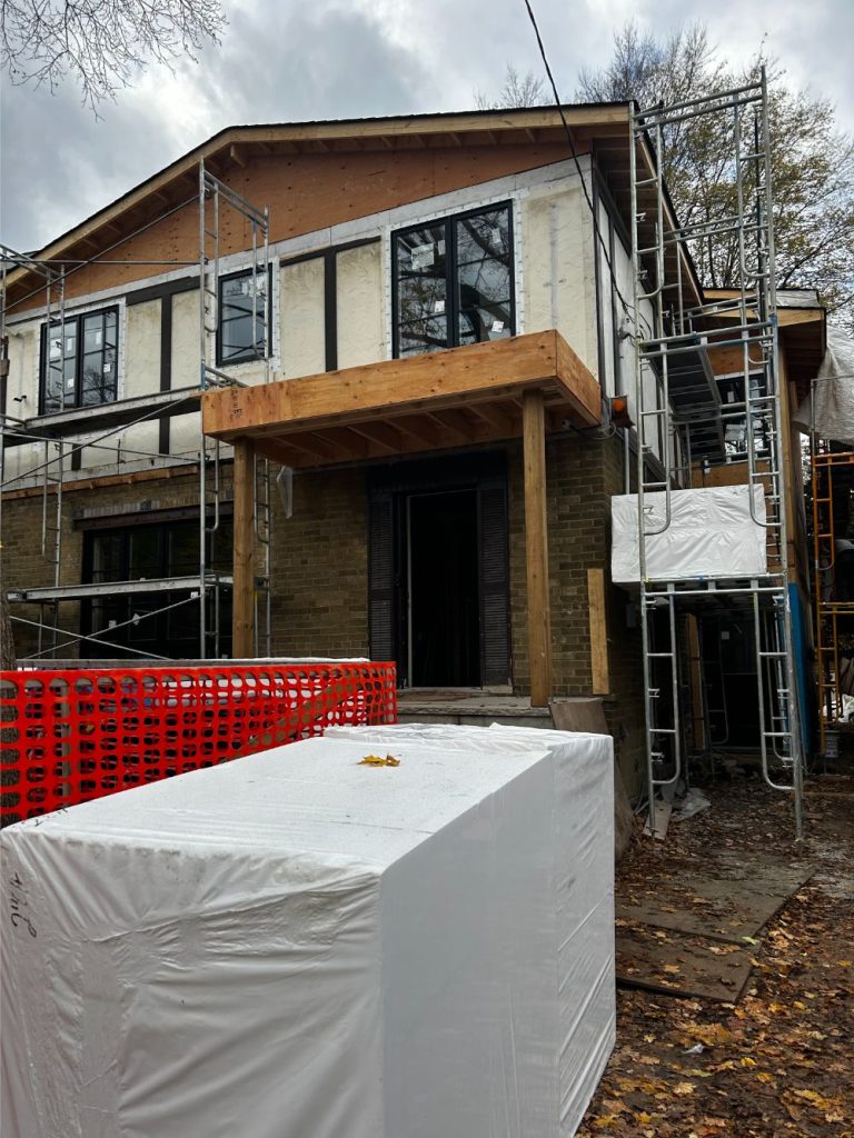 exterior renovation in progress