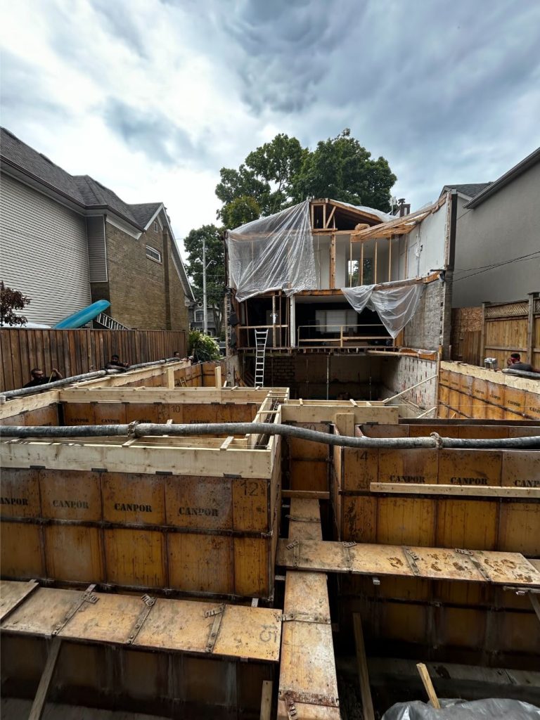 formwork installation in process
