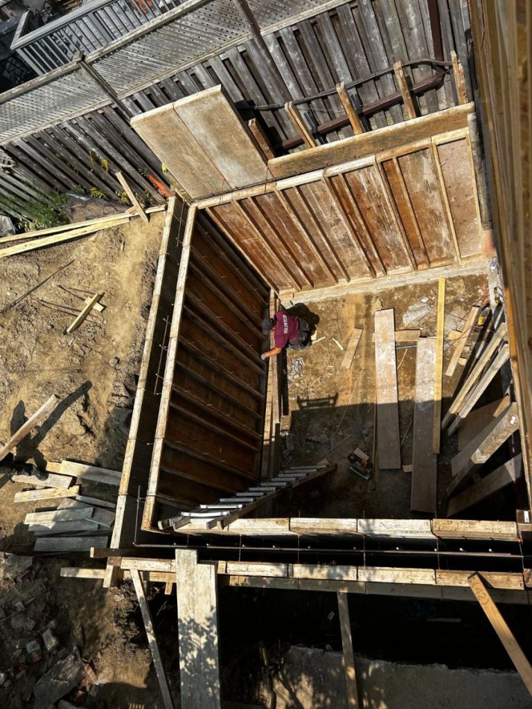 formwork installation in process