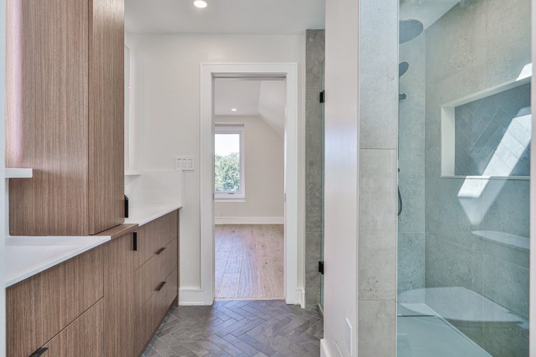 modern bathroom with glass shower