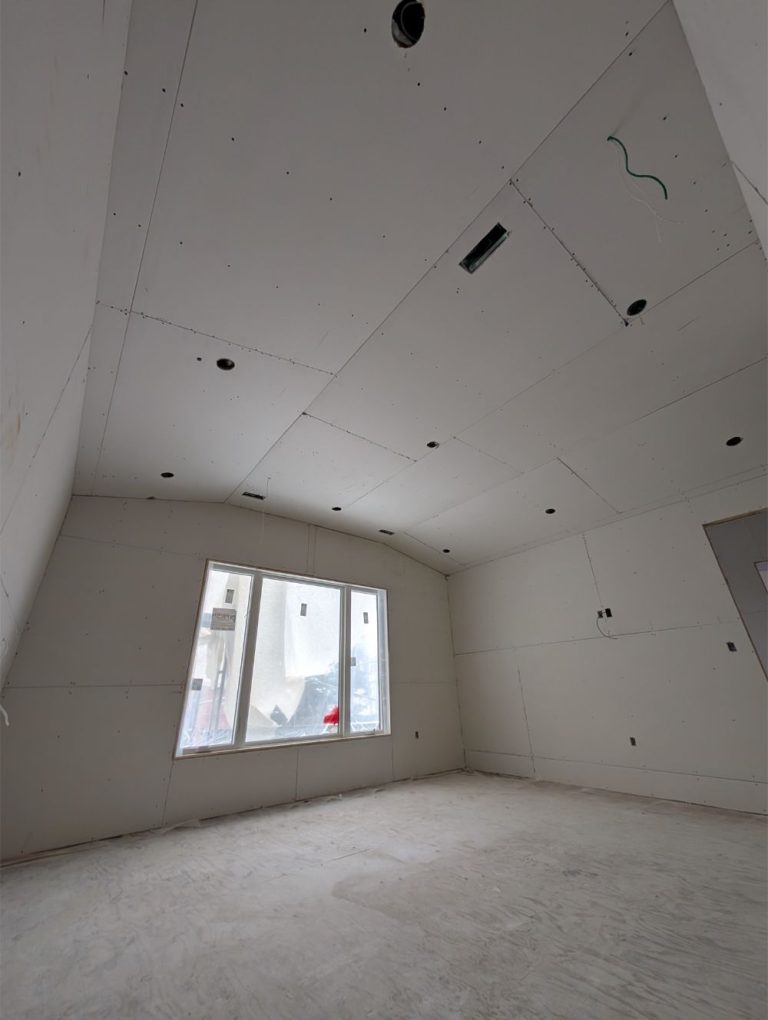 pot lights installation in progress