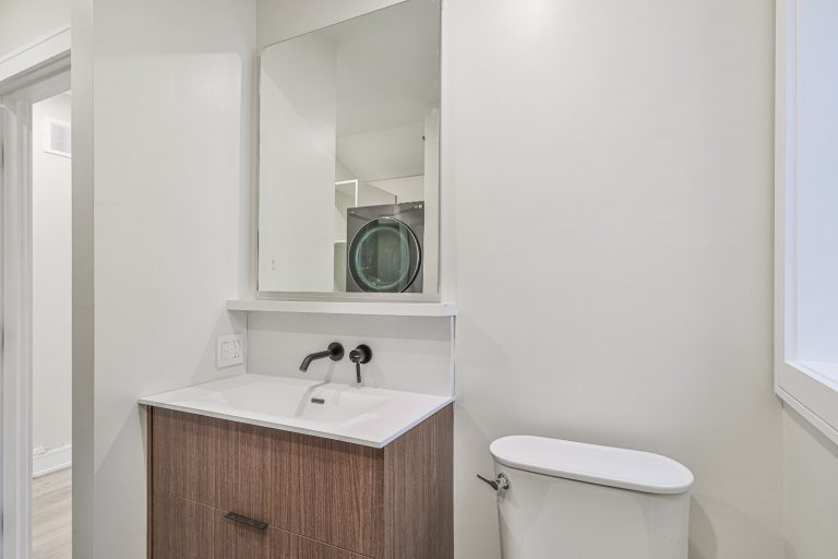 powder room view after renovation